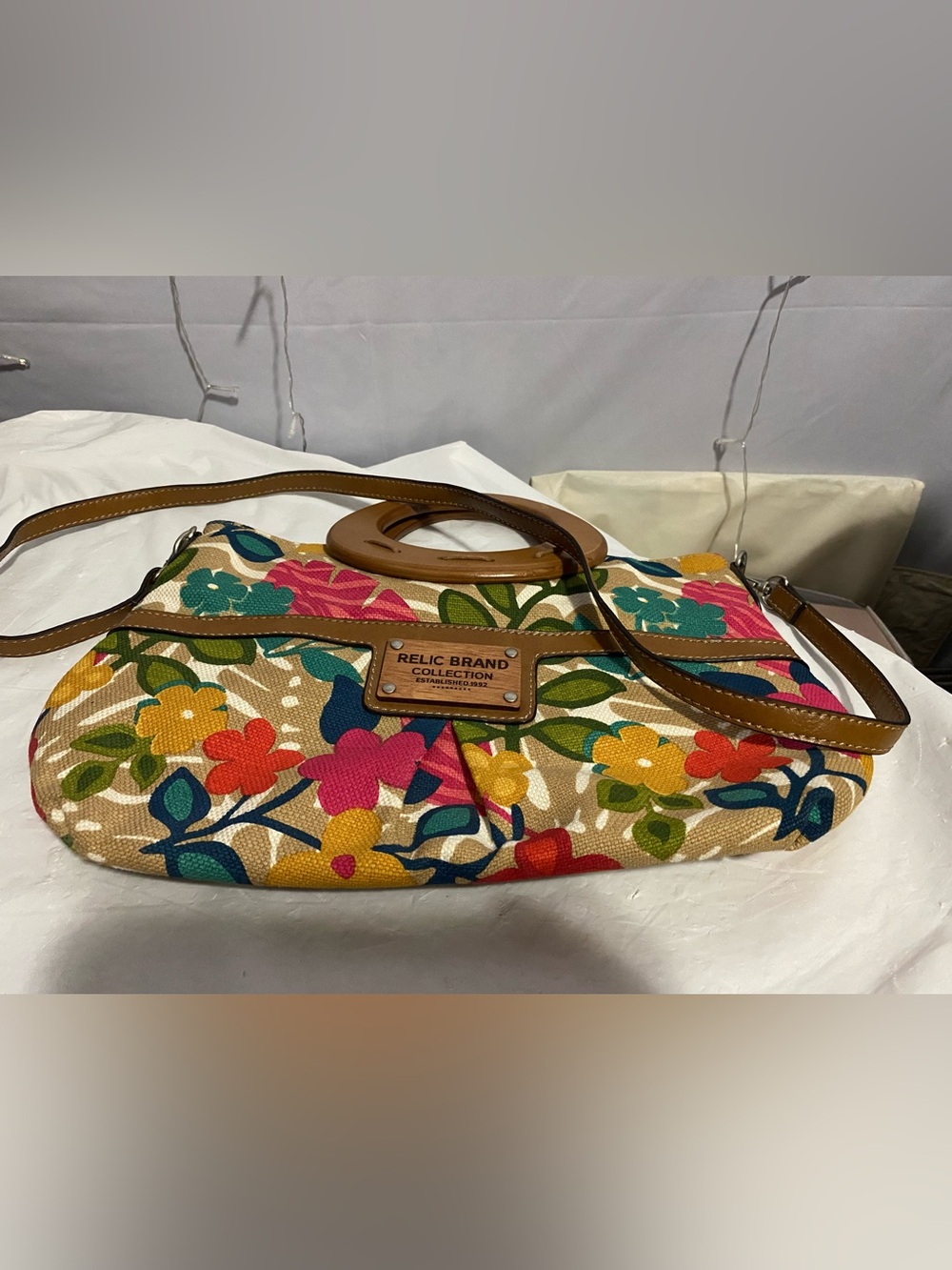 Floral Canvas Tote Bag in Multicolor